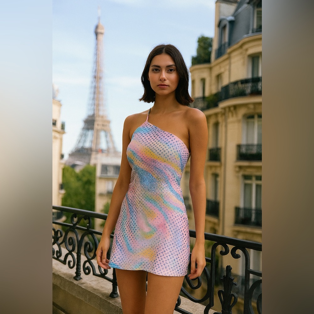 asos design one shoulder dress y2k June sale